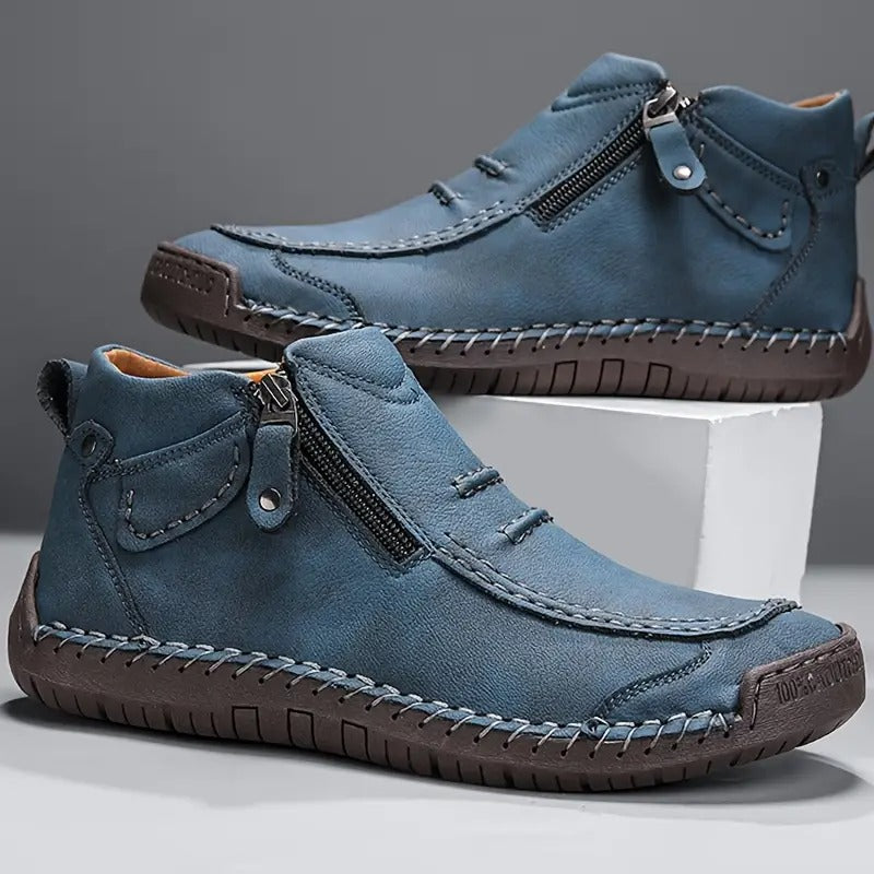 Stylish men's orthopedic slip-on shoes with arch support, ergonomic design for casual & daily comfort.