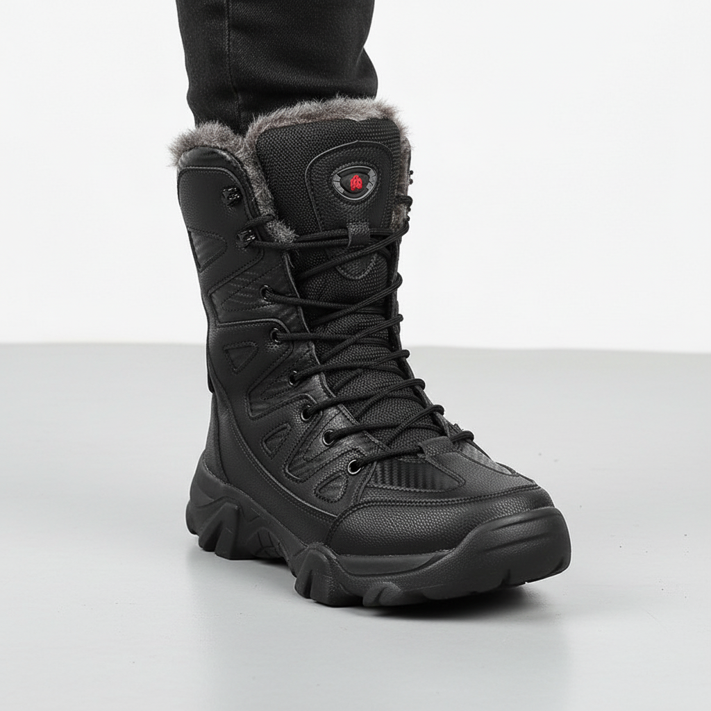 Durable men's waterproof winter boots with insulation, traction sole for ice and snow