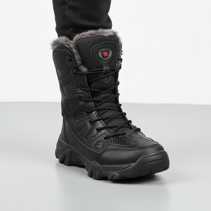 Durable men's waterproof winter boots with insulation, traction sole for ice and snow