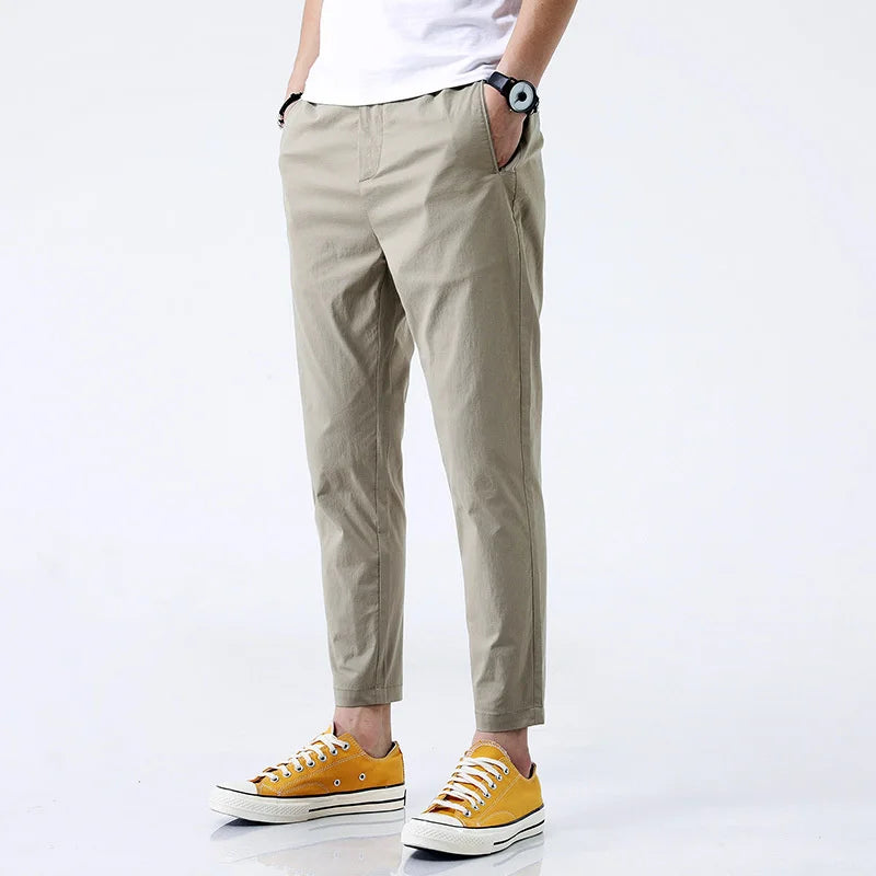 Men's Essential Chinos, straight fit cotton pants for comfort & style. Perfect for casual or semi-formal everyday wear.