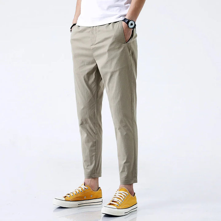 Men's Essential Chinos, straight fit cotton pants for comfort & style. Perfect for casual or semi-formal everyday wear.
