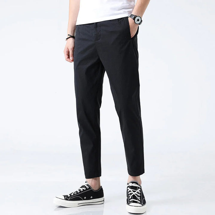 Stylish men's straight fit chinos, ankle length cotton pants. Ideal for men's fashion, casual to semi-formal wear.