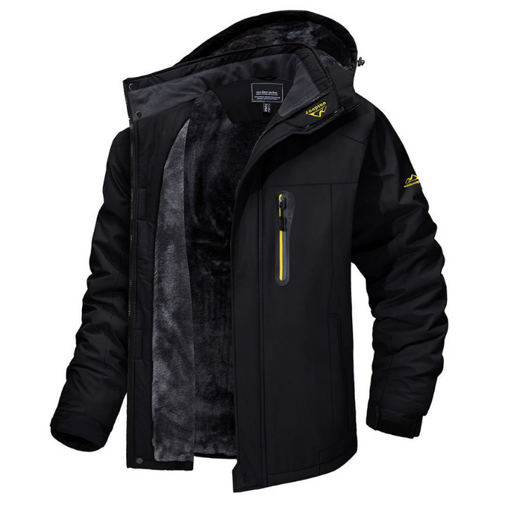 Durable men's outdoor winter jacket, water-resistant, insulated for extreme cold. Perfect for hiking & snow. Everest brand.