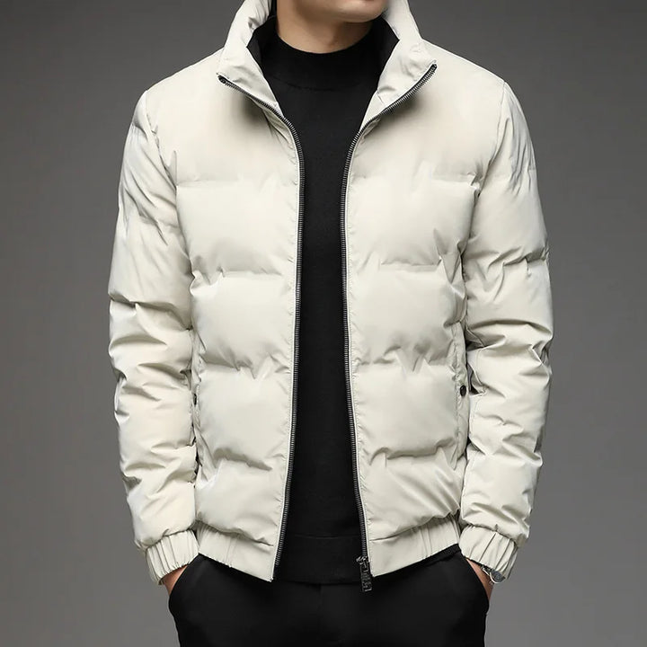 Black Men's Everest Puffer Jacket. Versatile, warm winter coat for casual wear & cold protection.