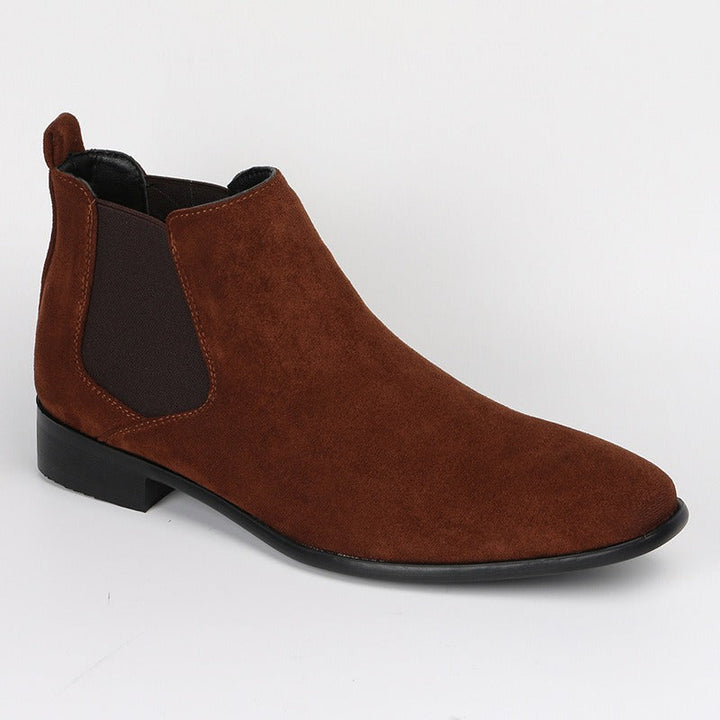 Men's stylish black ankle Chelsea boots, designed for everyday comfort, durability, & city wear.