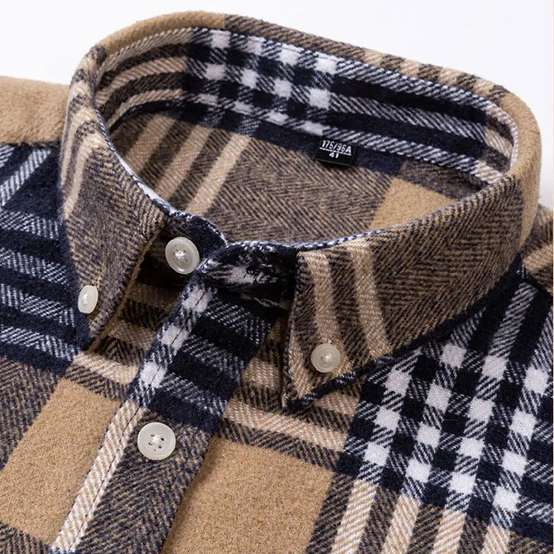 Men's everyday comfort flannel shirt, long sleeve button-up for ultimate casual style.