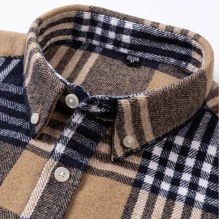 Men's everyday comfort flannel shirt, long sleeve button-up for ultimate casual style.