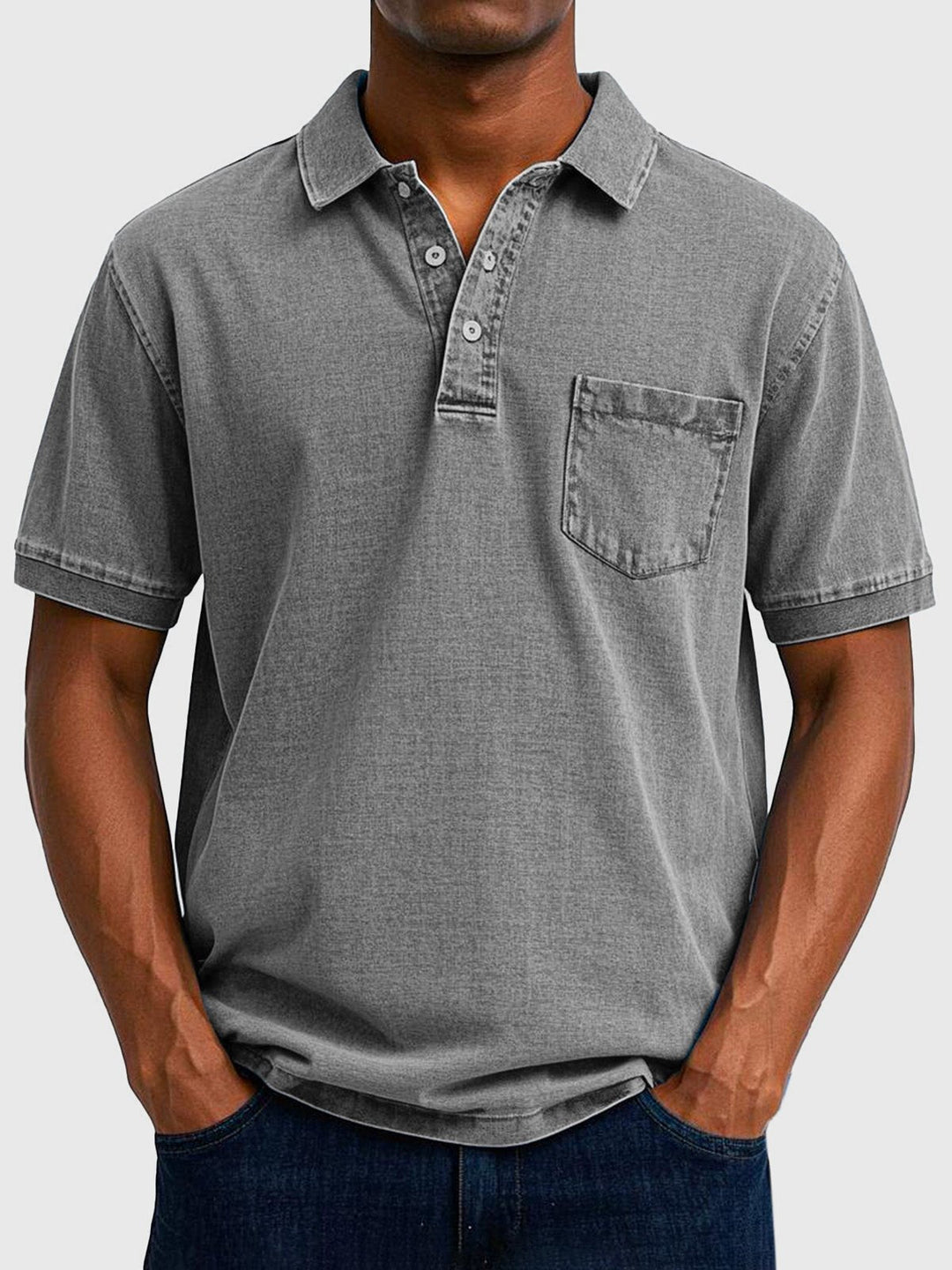 Stylish men's short sleeve polo shirt in a regular fit, ideal casual top for everyday comfort & summer.