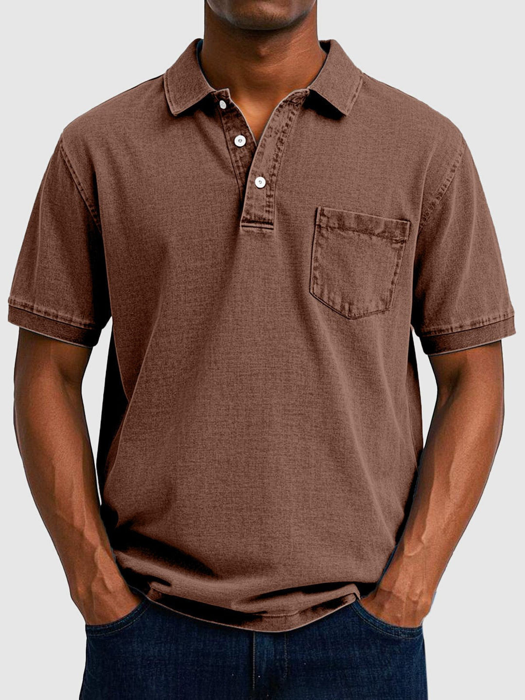 Classic men's short sleeve polo, everyday comfort & style. Features a button collar & versatile regular fit.
