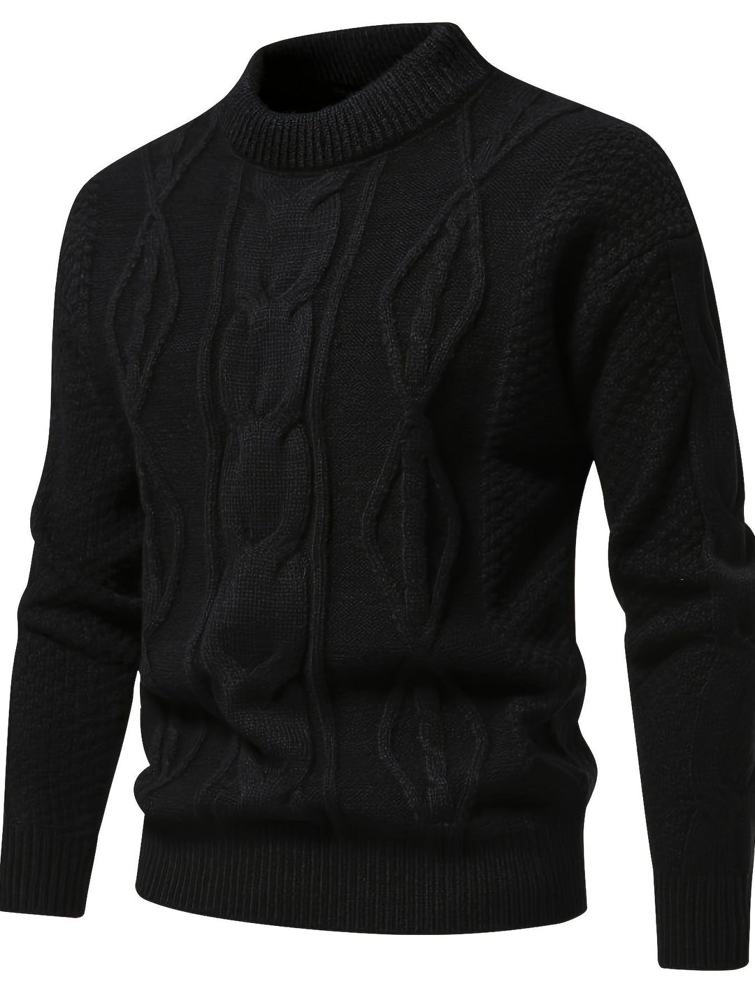 Theo men's everyday knitted jumper. Soft, comfortable long sleeve round neck sweater for versatile casual style.
