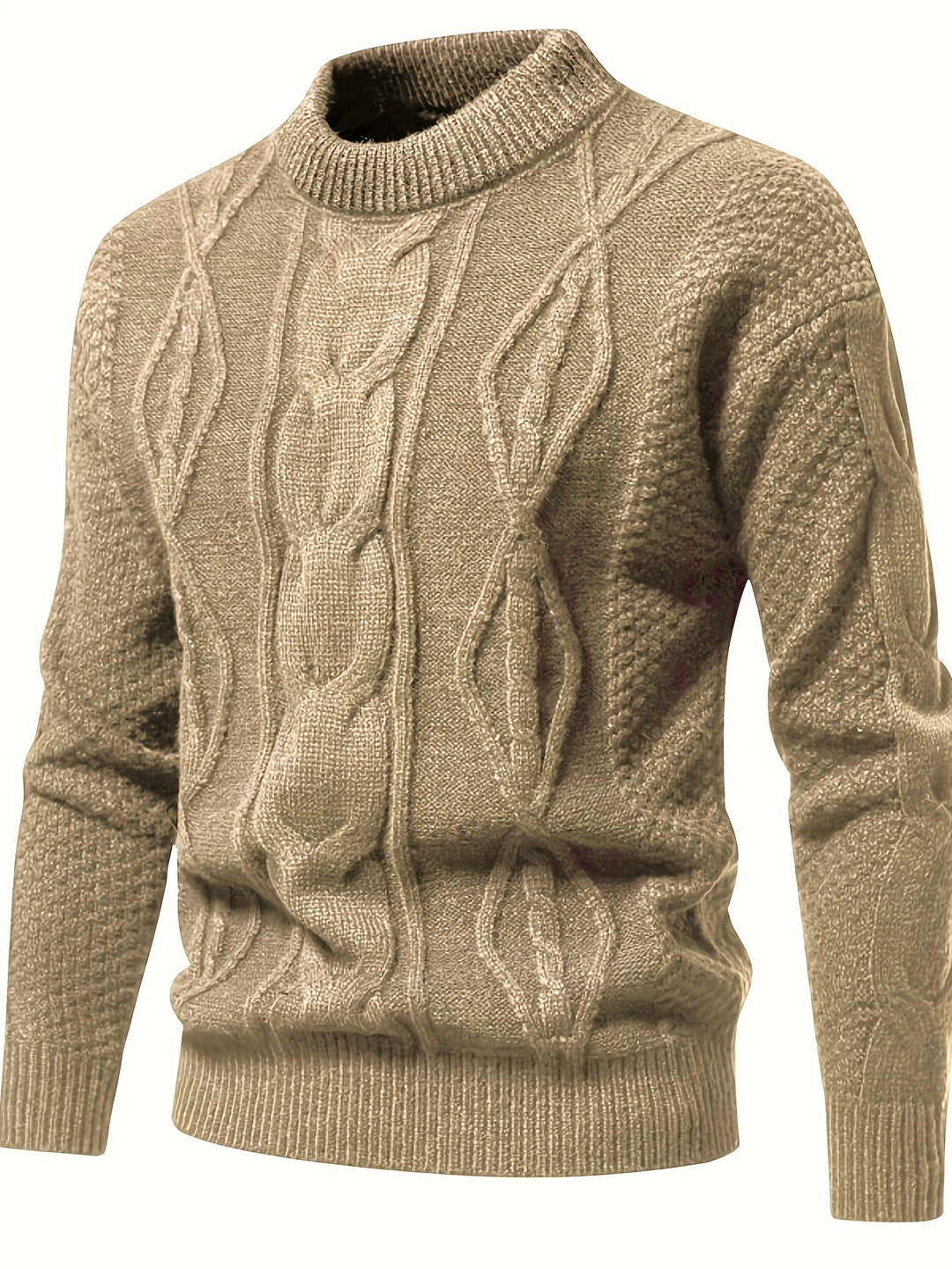 Comfortable men's knitted sweater. Soft long sleeve round neck jumper for everyday casual and versatile wear.