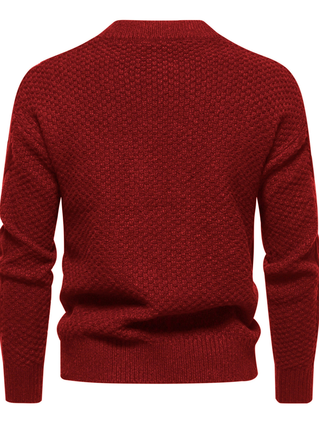 Theo men's soft knit jumper. Comfortable long sleeve round neck sweater for versatile everyday fashion.