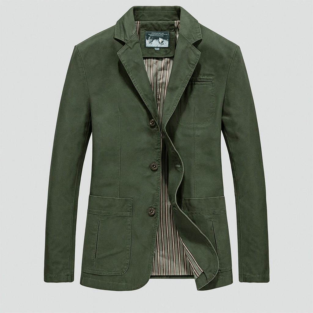 Sharp men's tailored blazer jacket. Modern fit for smart casual style, essential versatile outerwear.
