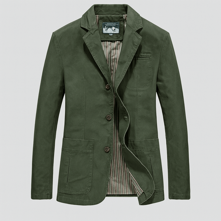 Sharp men's tailored blazer jacket. Modern fit for smart casual style, essential versatile outerwear.
