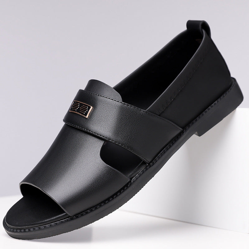 Supportive men's walking sandals, slip-on style for easy everyday wear and summer comfort.