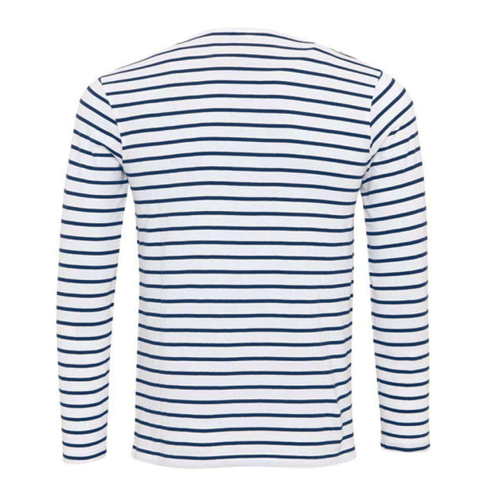 Ewan men's striped Henley long sleeve shirt, dark green and navy, offering a comfortable and stylish look