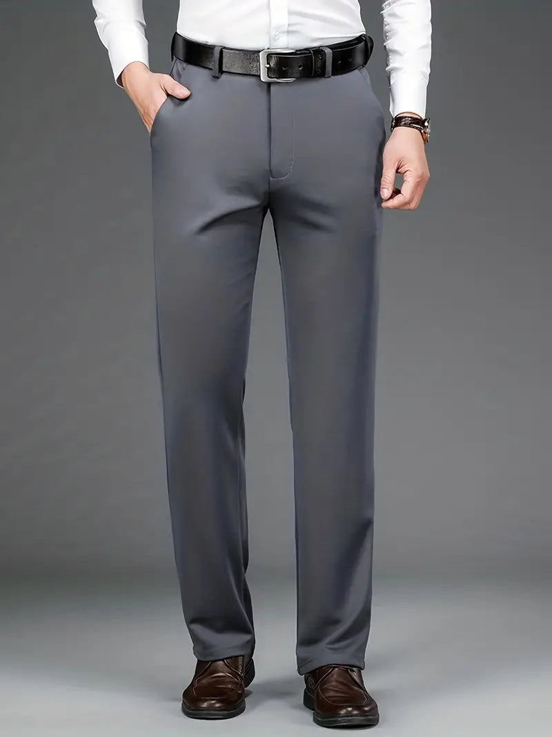 Versatile men's stretch trousers with ExecFlex technology, ideal for business, travel, and everyday wear.