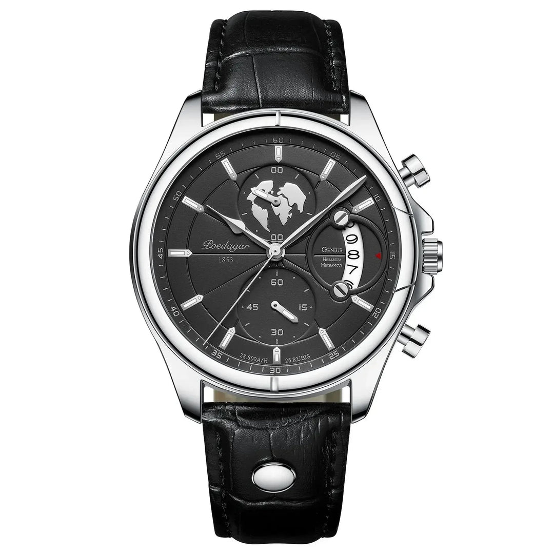 Premium men's executive chronograph timepiece. Sophisticated design with water resistance and a fine leather strap.