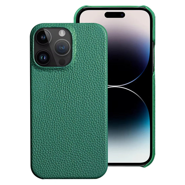 Men's durable leather iPhone case, anti-scratch, slim profile, excellent daily protection.