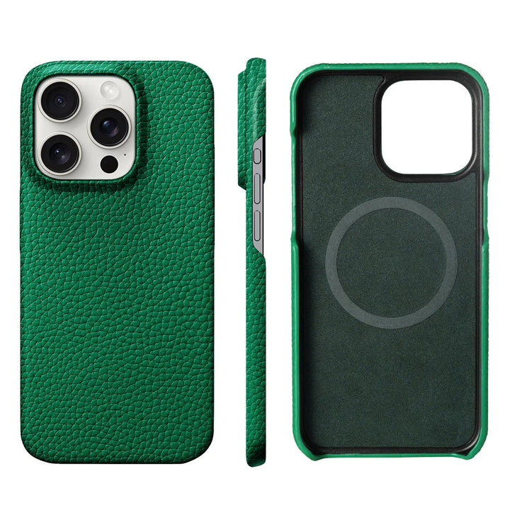 Premium protective men's leather iPhone case, slim, anti-scratch, for executive style.
