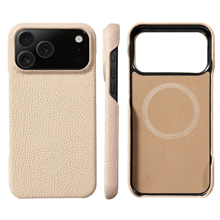 Men's luxurious leather iPhone cover, shockproof, anti-scratch, and premium quality.