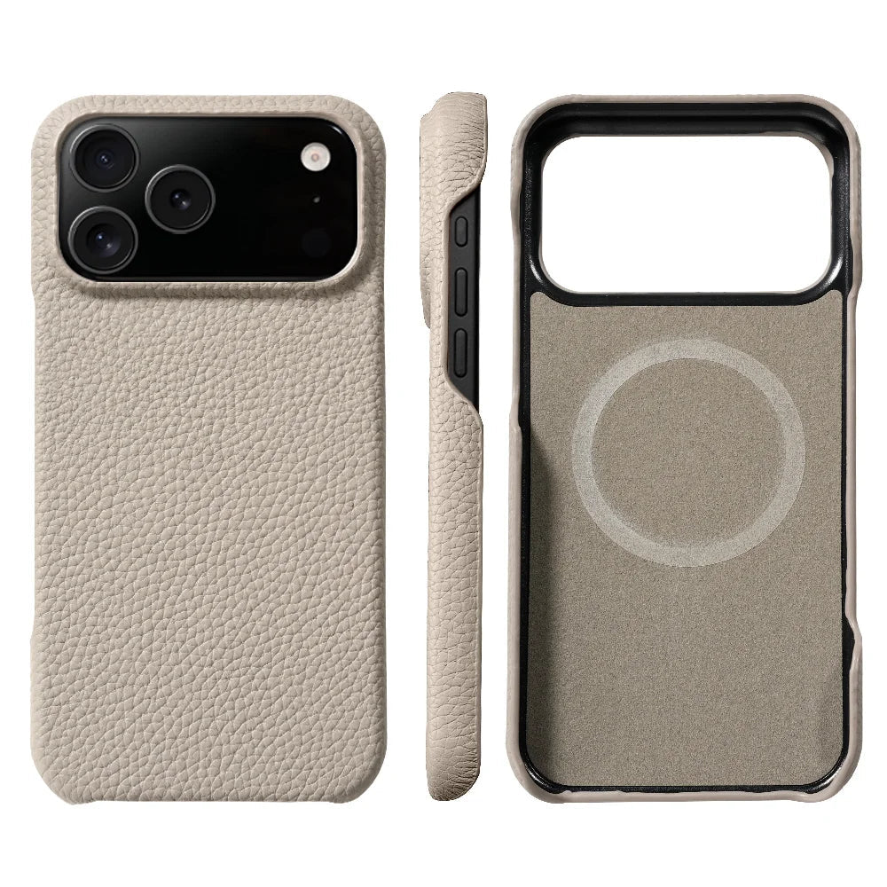 Slim fit men's executive leather iPhone case, durable, protective, with MagSafe.