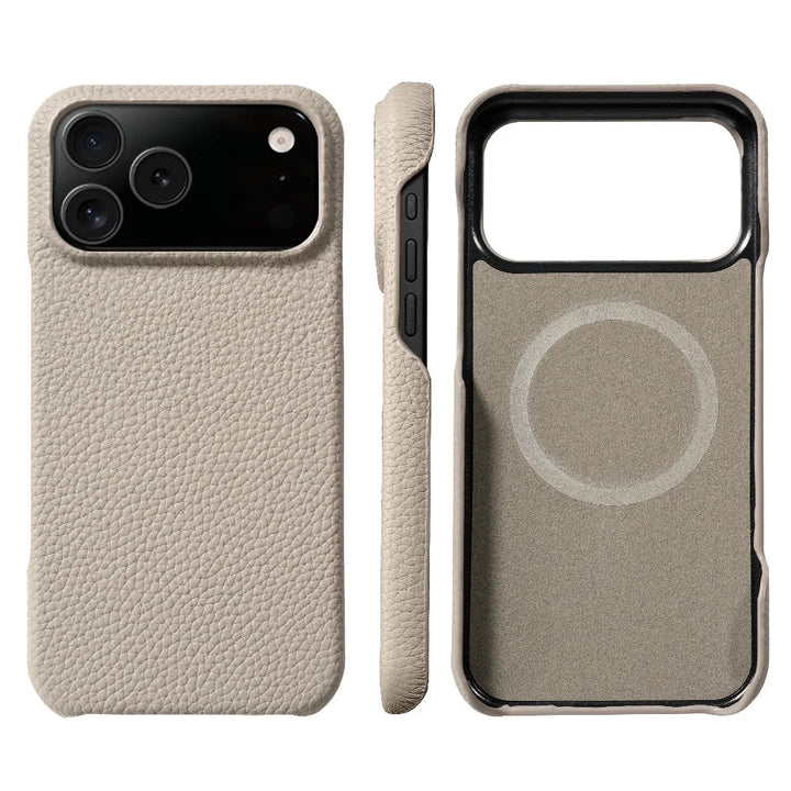 Slim fit men's executive leather iPhone case, durable, protective, with MagSafe.