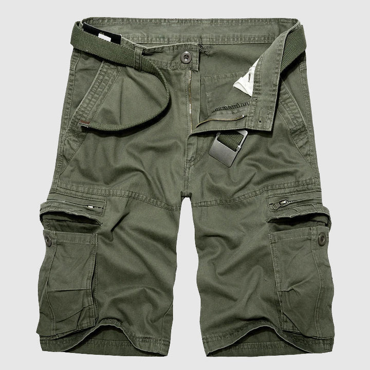 Men's Explorer cargo shorts, durable multi-pocket design for outdoor adventures & travel.