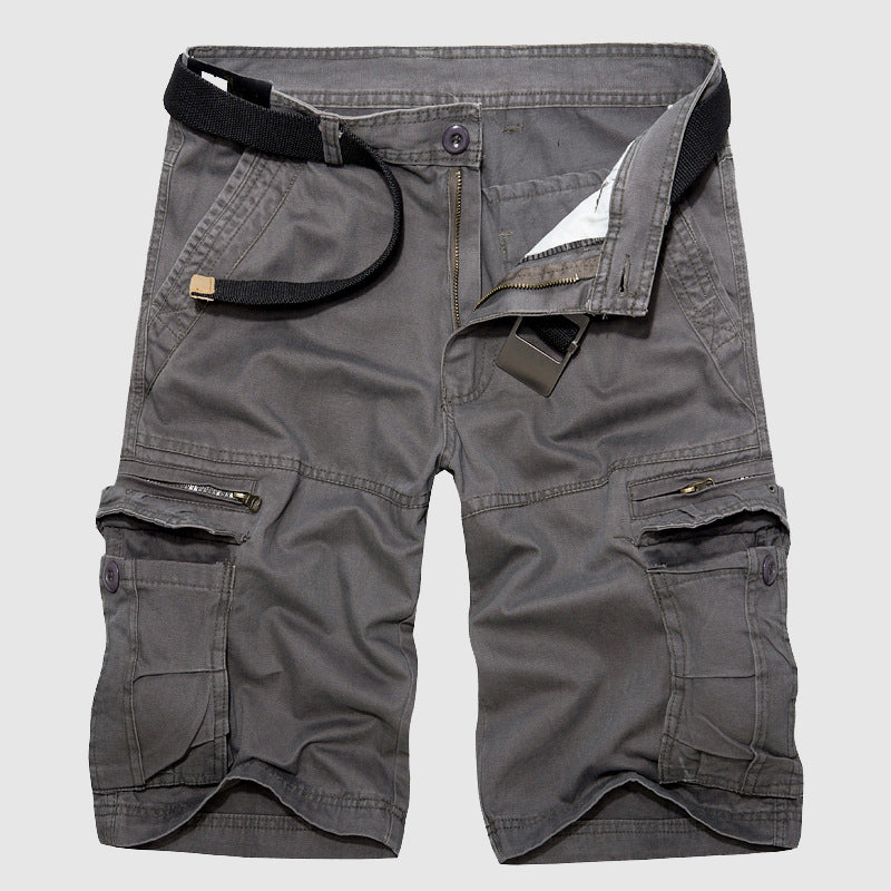 Durable men's adventure shorts in a neutral tone, perfect for summer travel & casual wear.