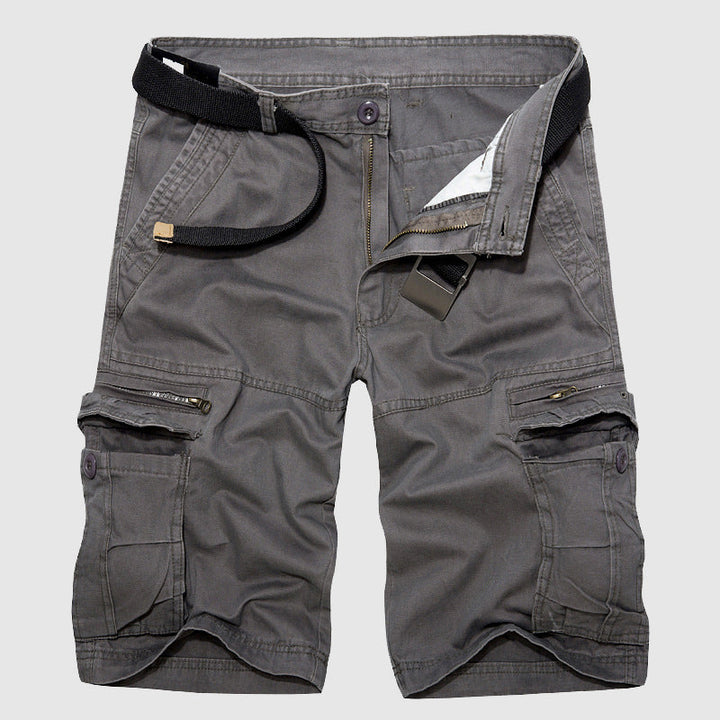 Durable men's adventure shorts in a neutral tone, perfect for summer travel & casual wear.