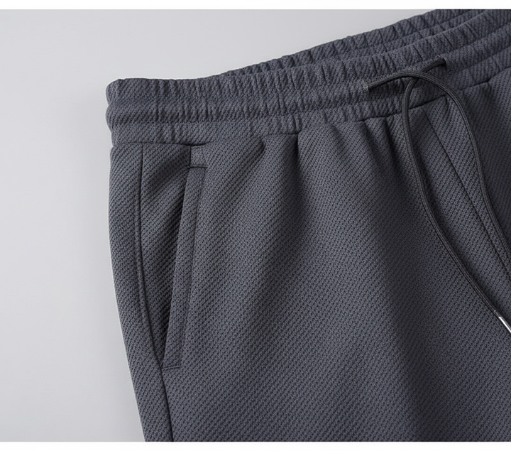 Comfortable black Lycra suit for men, a fashionable athletic leisure two-piece set.