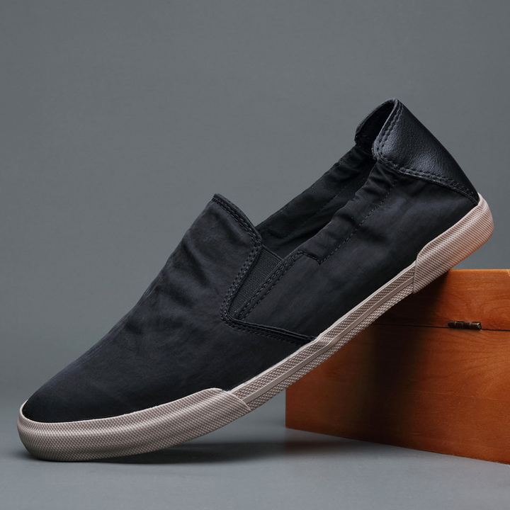 Men's featherlight slip-on shoes, ideal for summer travel. Comfortable, breathable casual footwear.