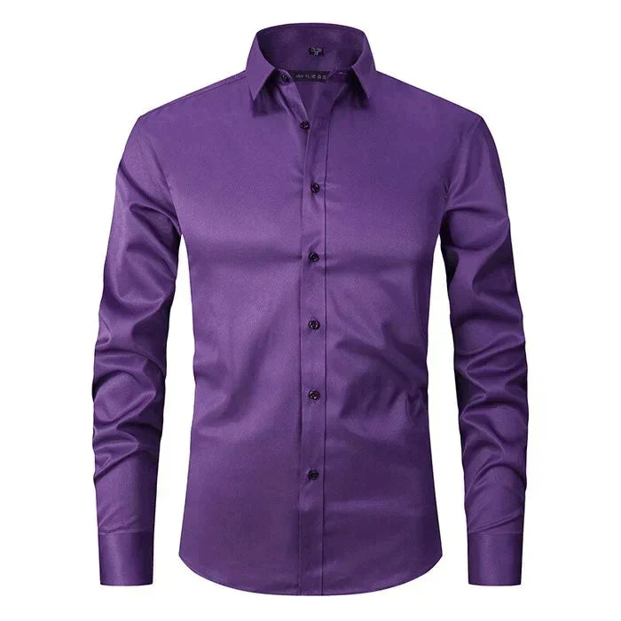 Modern men's fashion: Felix breathable & stretchy long-sleeve shirt. Comfortable everyday & business casual top.
