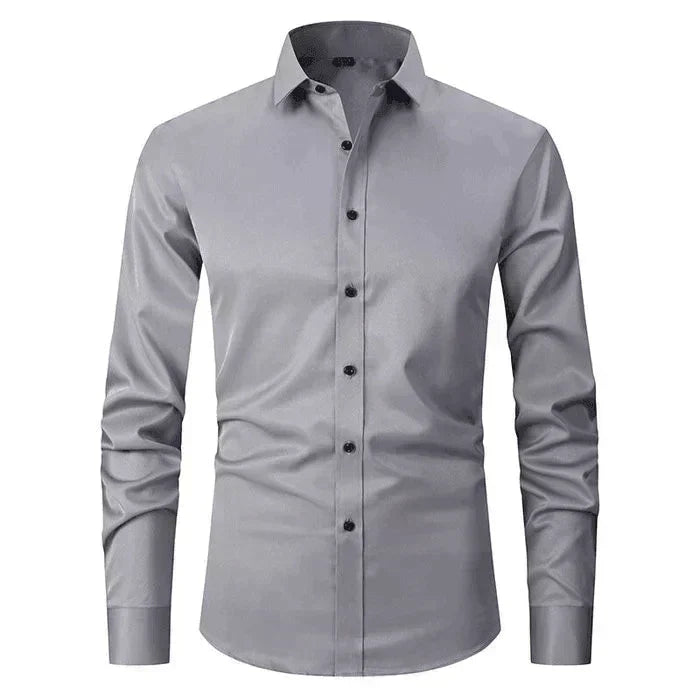 Men's long-sleeve breathable shirt. Stretchy and versatile for everyday style & business casual comfort.