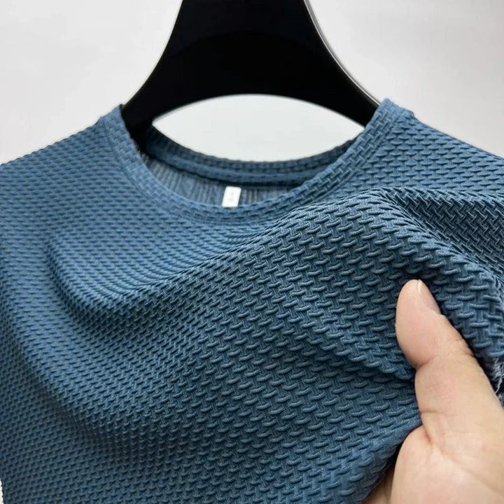 Firenze Breeze Men's Cooling Shirt, a breathable summer essential for stylish and comfortable men's fashion.