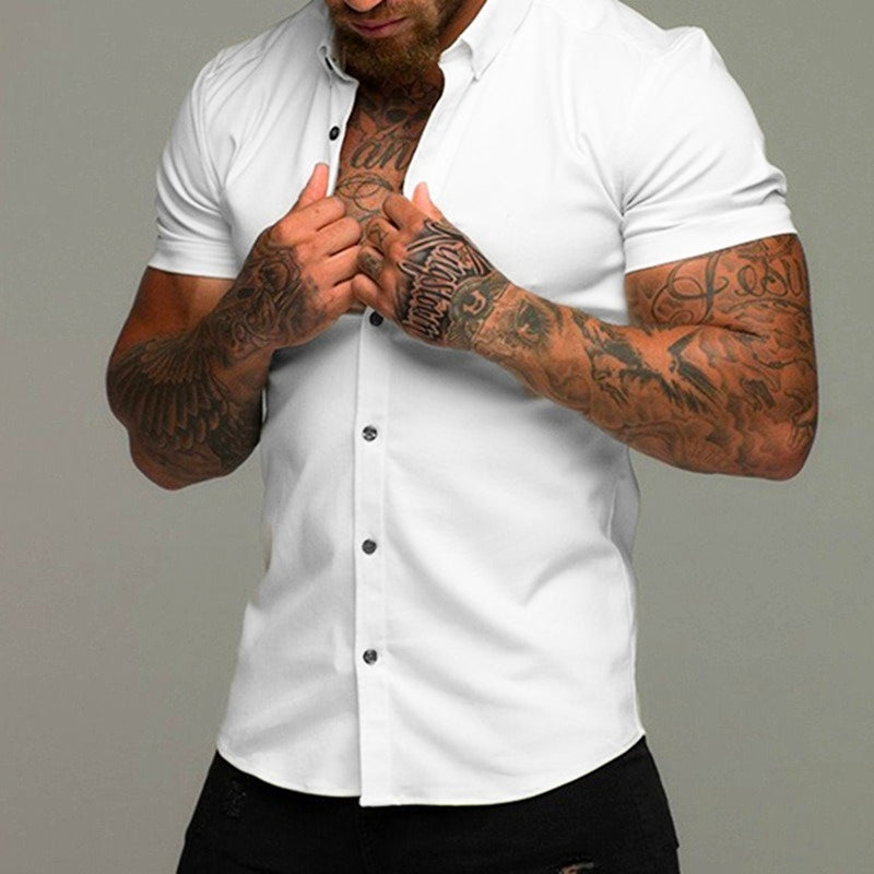 Wrinkle-resistant Men's Flex-Fit Short Sleeve Shirt. Performance wear for an active, polished look.