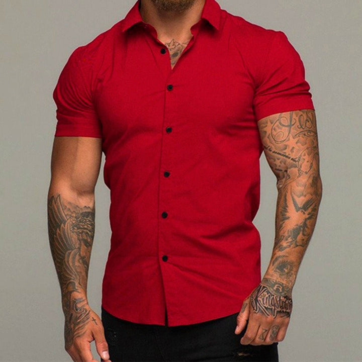 Casual Men's Short Sleeve Shirt with flexible fit. Performance wear for everyday comfort and style.