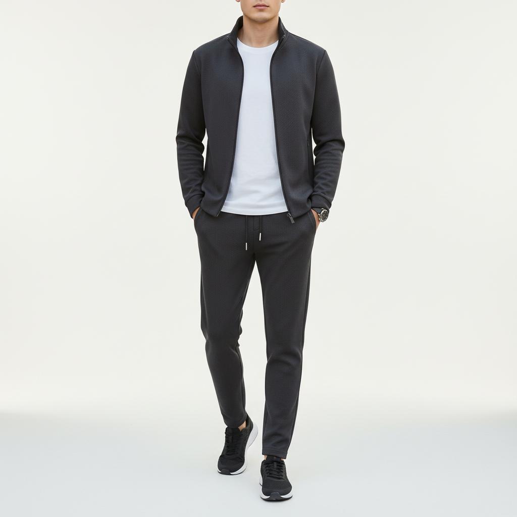 Marc men's lounge suit in lycra, offering flexible comfort and versatile fashion for daily wear