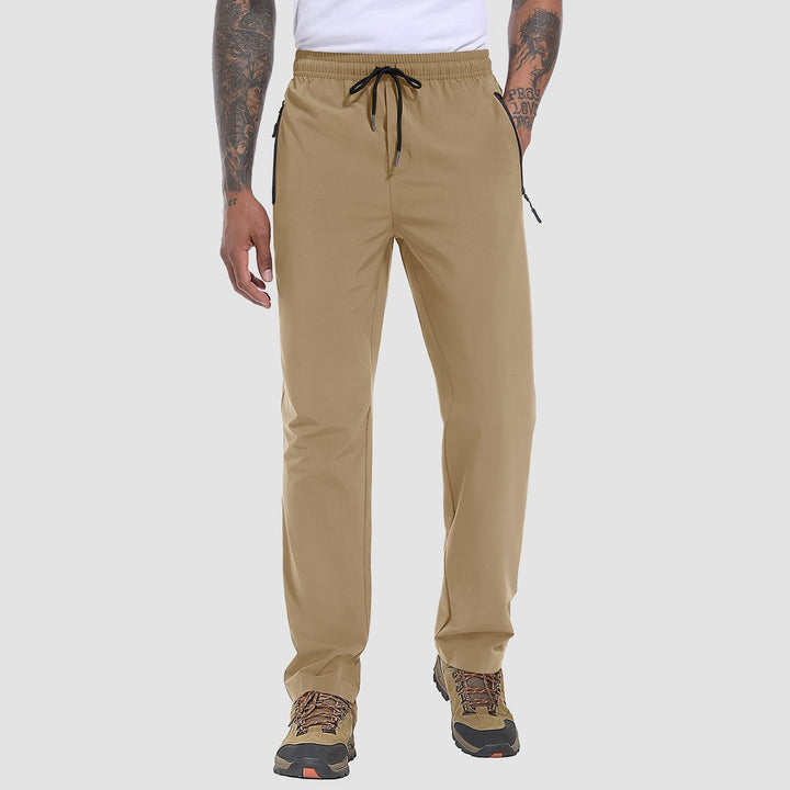 Dark grey FlexiTrek quick-dry stretch men's hiking trousers for comfortable outdoor trekking & travel.