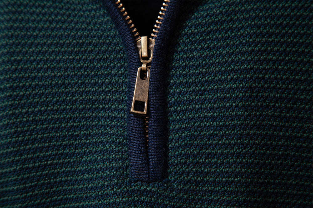 Comfortable men's half-zip pullover, classic style for everyday casual & smart wear.
