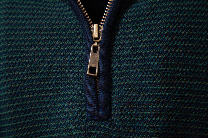 Comfortable men's half-zip pullover, classic style for everyday casual & smart wear.