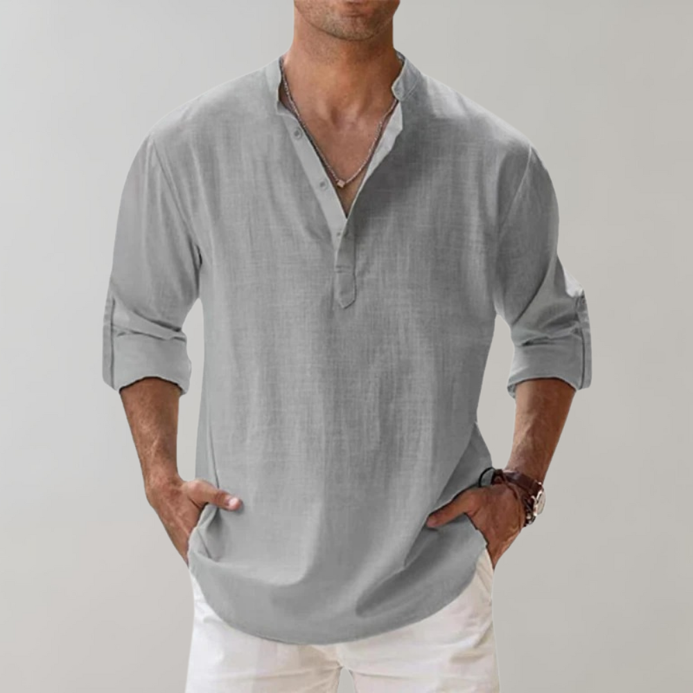 Close-up of a stylish men's Florian shirt, showcasing its comfortable fabric and everyday fashion appeal.