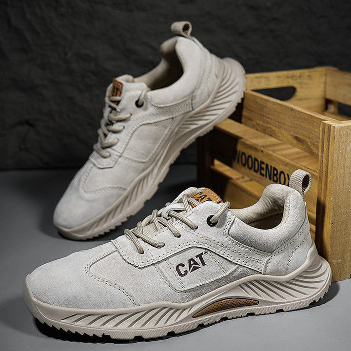 Men's Forge casual sneakers, gray, slip-resistant, providing safety & comfort for urban wear.