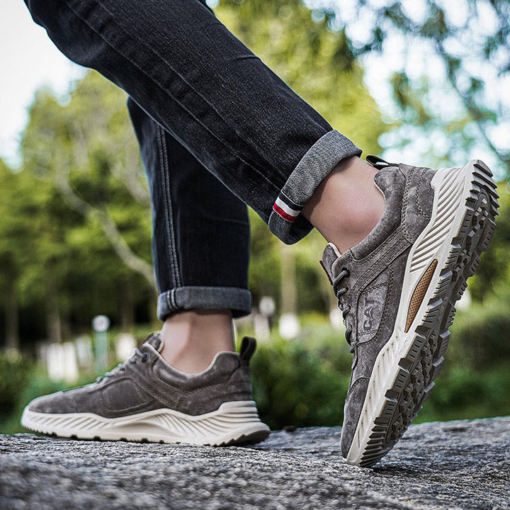 Khaki Men's Forge urban sneakers, comfortable, durable footwear for walking & street style.