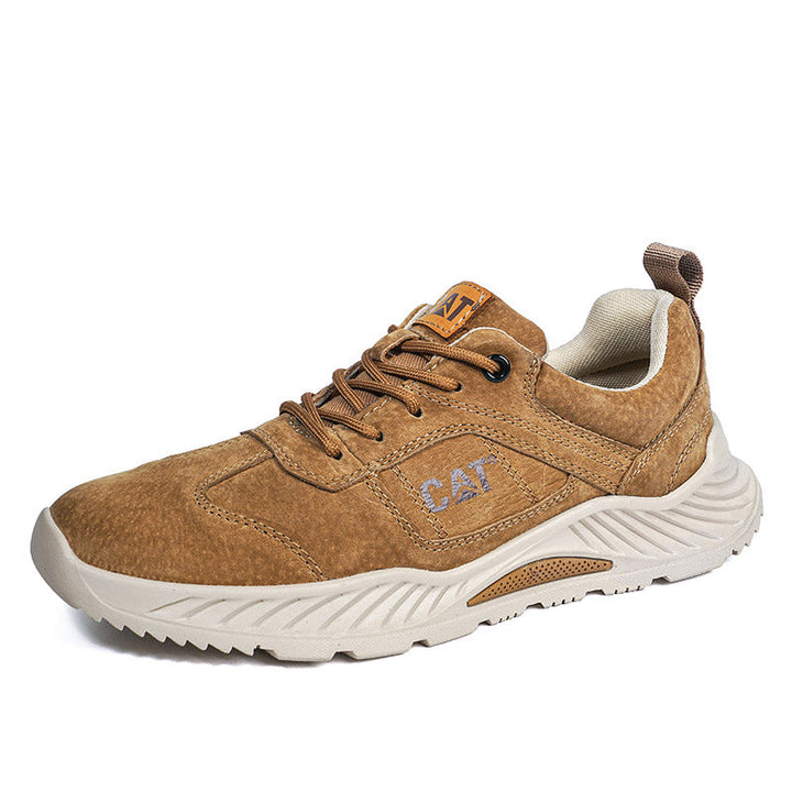 Sand-colored Men's Forge sneakers, comfortable & durable urban footwear for active lifestyles.