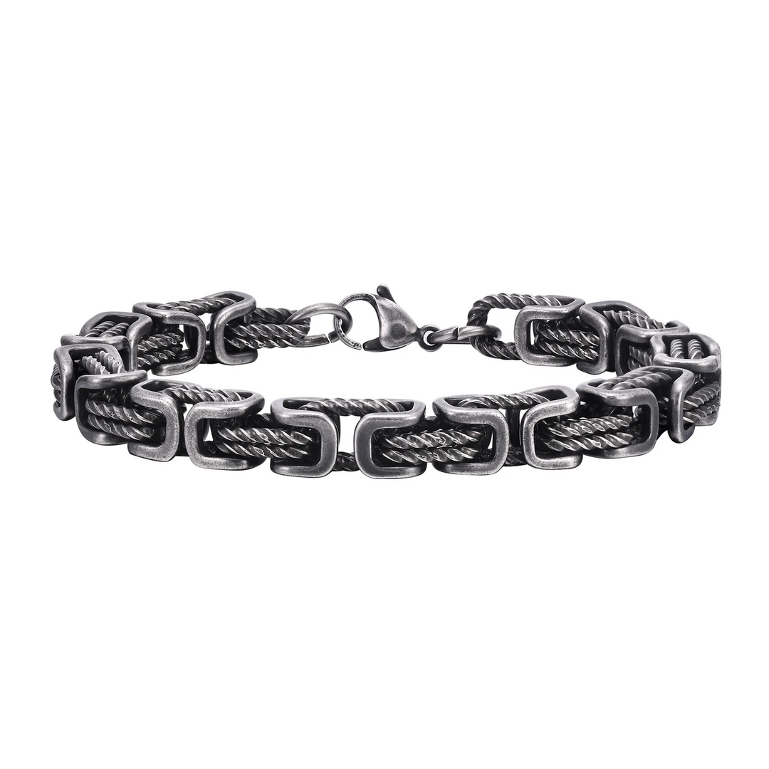 Men's fashion accessory: durable stainless steel chain bracelet with a polished finish.