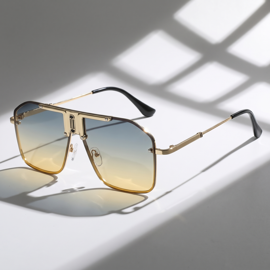 Premium men's fashion sunglasses: frameless, lightweight design with essential UV400 eye protection.