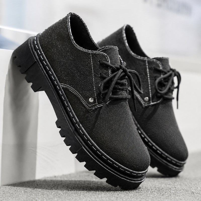 Durable blue denim frayed shoes, comfortable & stylish summer footwear for men.