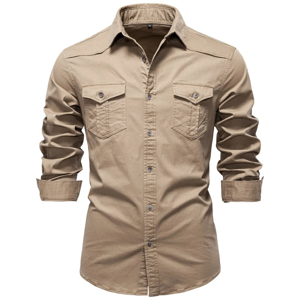 Men's Garrison Utility Shirt, long sleeve button-down, workwear style for everyday casual wear.