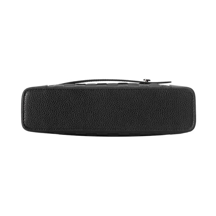 Premium men's anti-theft leather bag, functioning as a wallet & clutch with biometric fingerprint security.
